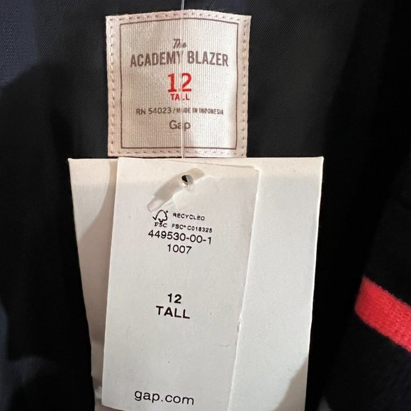 Banana Republic/Academy Blazer Jacket/Navy Gray/12 Tall/NWT - Picture 8 of 10